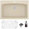 Karran 33" Drop In/Topmount Quartz Composite Kitchen Sink, Bisque, QT-712-BI-PK1
