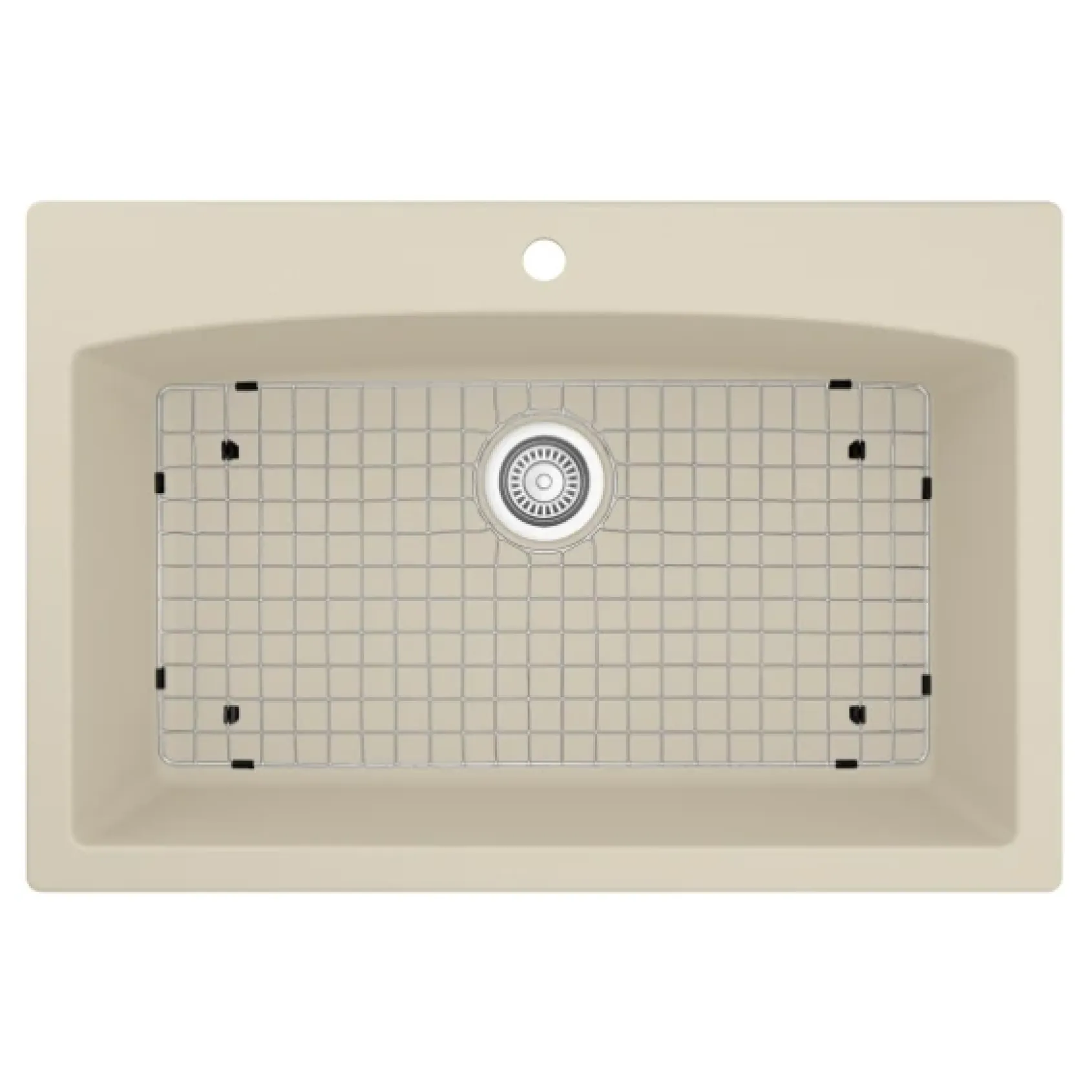 Karran 33" Drop In/Topmount Quartz Composite Kitchen Sink, Bisque, QT-712-BI-PK1