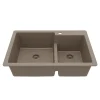 Karran 33" Drop In/Topmount Quartz Composite Kitchen Sink, 60/40 Double Bowl, Concrete, QT-811-CN
