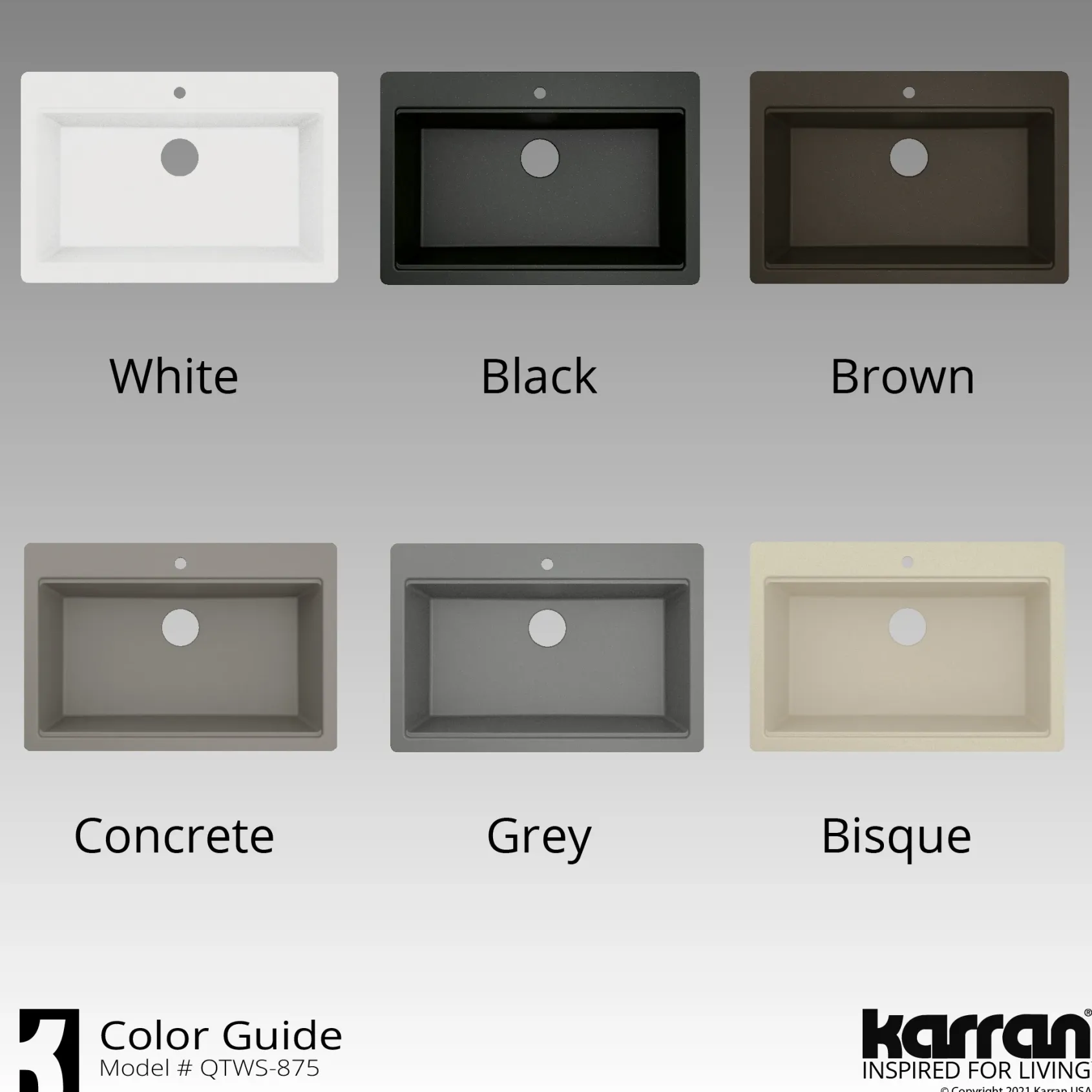 Karran 33" Drop In/Topmount Quartz Composite Workstation Kitchen Sink with Accessories, Concrete, QTWS-875-CN