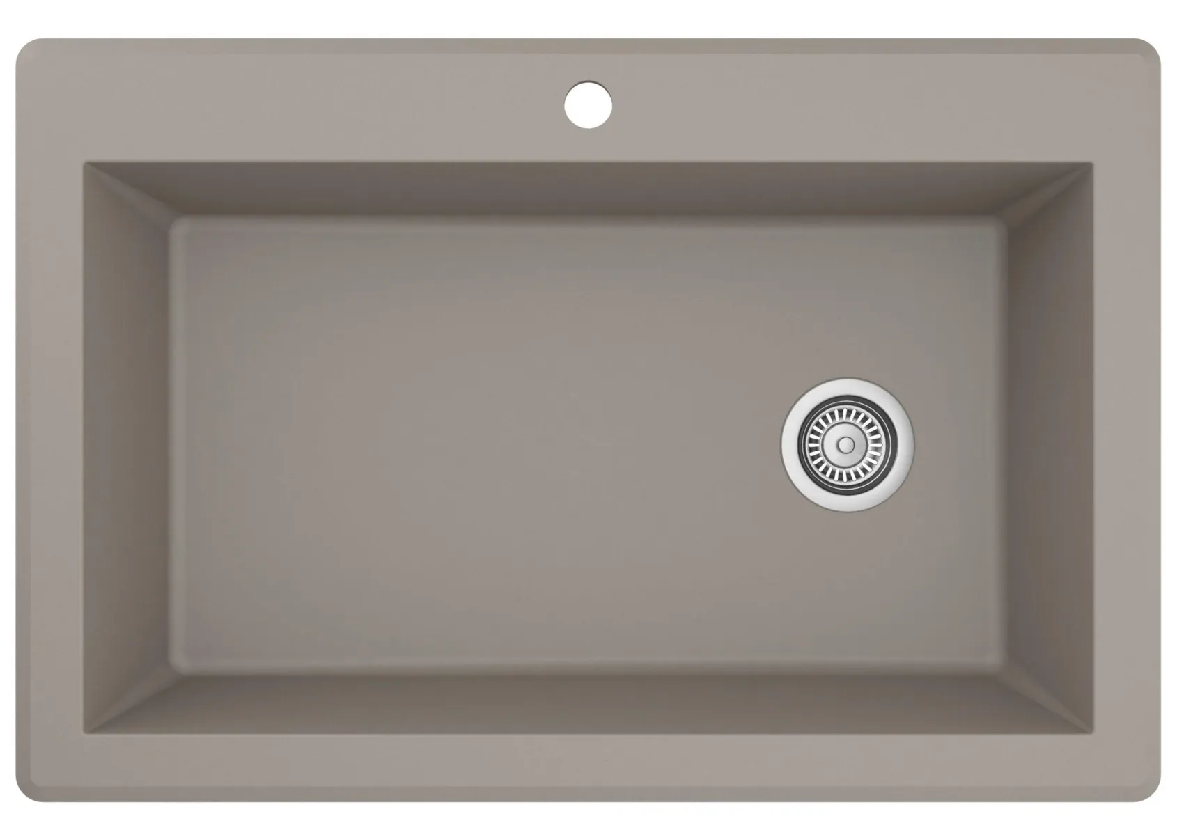 Karran 33" Drop In/Topmount Quartz Composite Kitchen Sink, Concrete, QT-670-CN-PK1