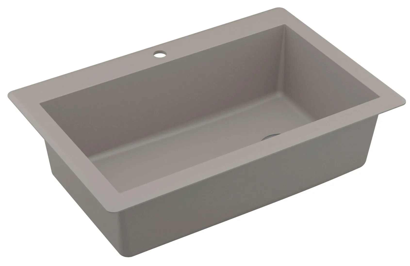Karran 33" Drop In/Topmount Quartz Composite Kitchen Sink, Concrete, QT-670-CN-PK1