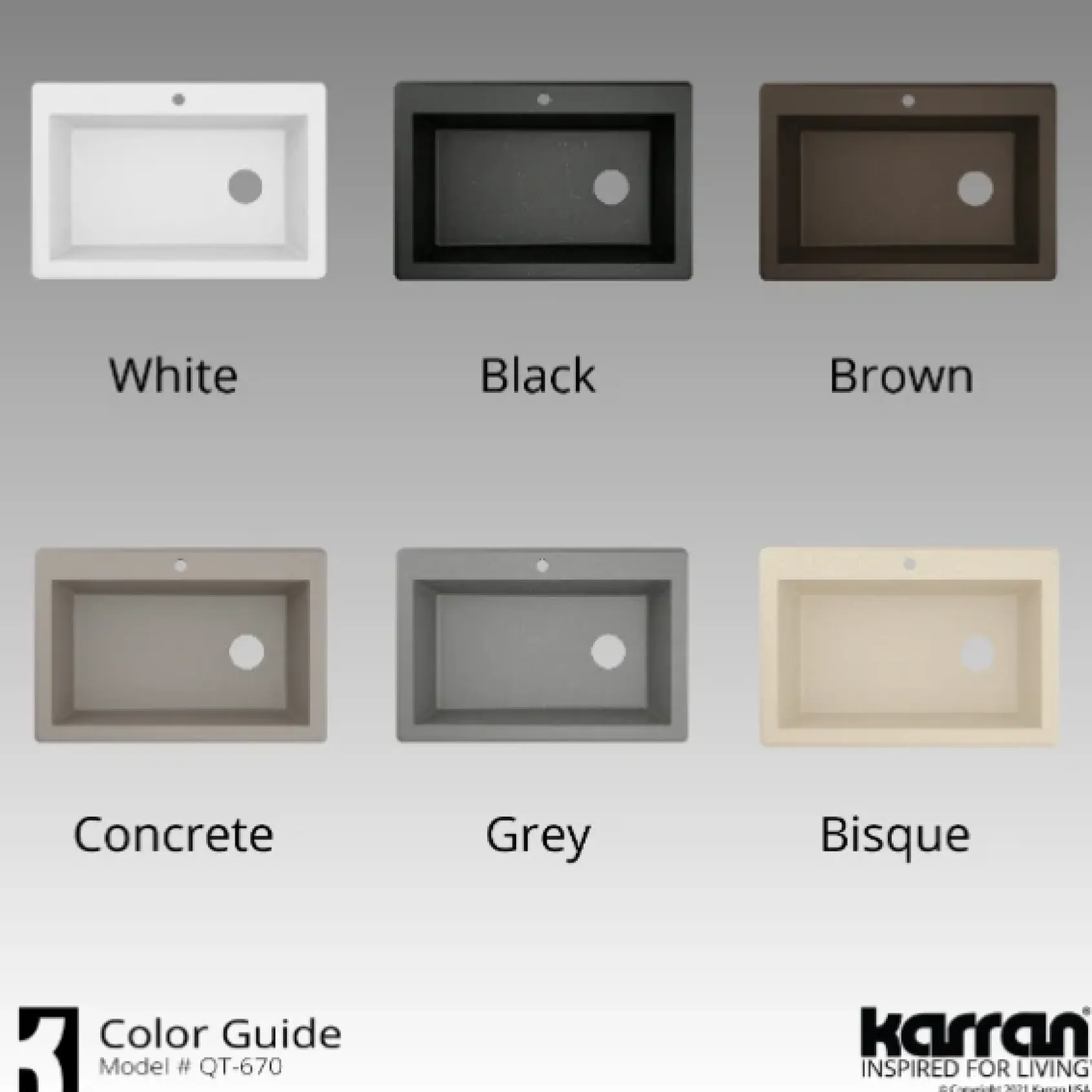 Karran 33" Drop In/Topmount Quartz Composite Kitchen Sink, Concrete, QT-670-CN-PK1