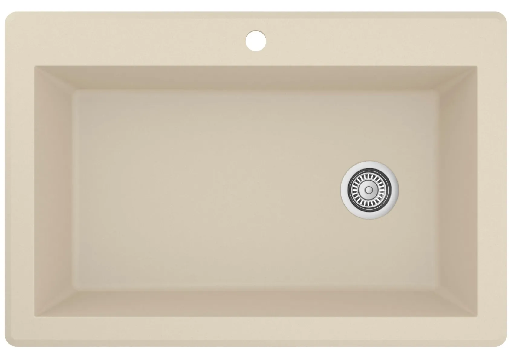 Karran 33" Drop In/Topmount Quartz Composite Kitchen Sink, Bisque, QT-670-BI-PK1