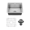 Karran 25" Drop In/Topmount Stainless Steel Kitchen Sink with Accessories, 16 Gauge, EL-30-PK1