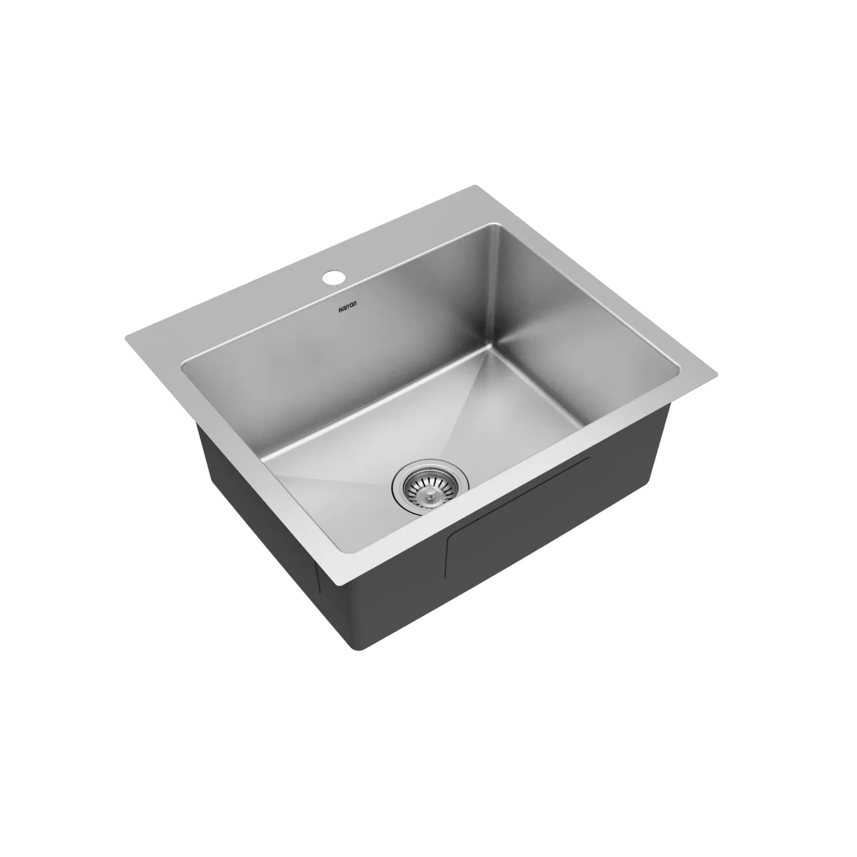 Karran 25" Drop In/Topmount Stainless Steel Kitchen Sink with Accessories, 16 Gauge, EL-30-PK1