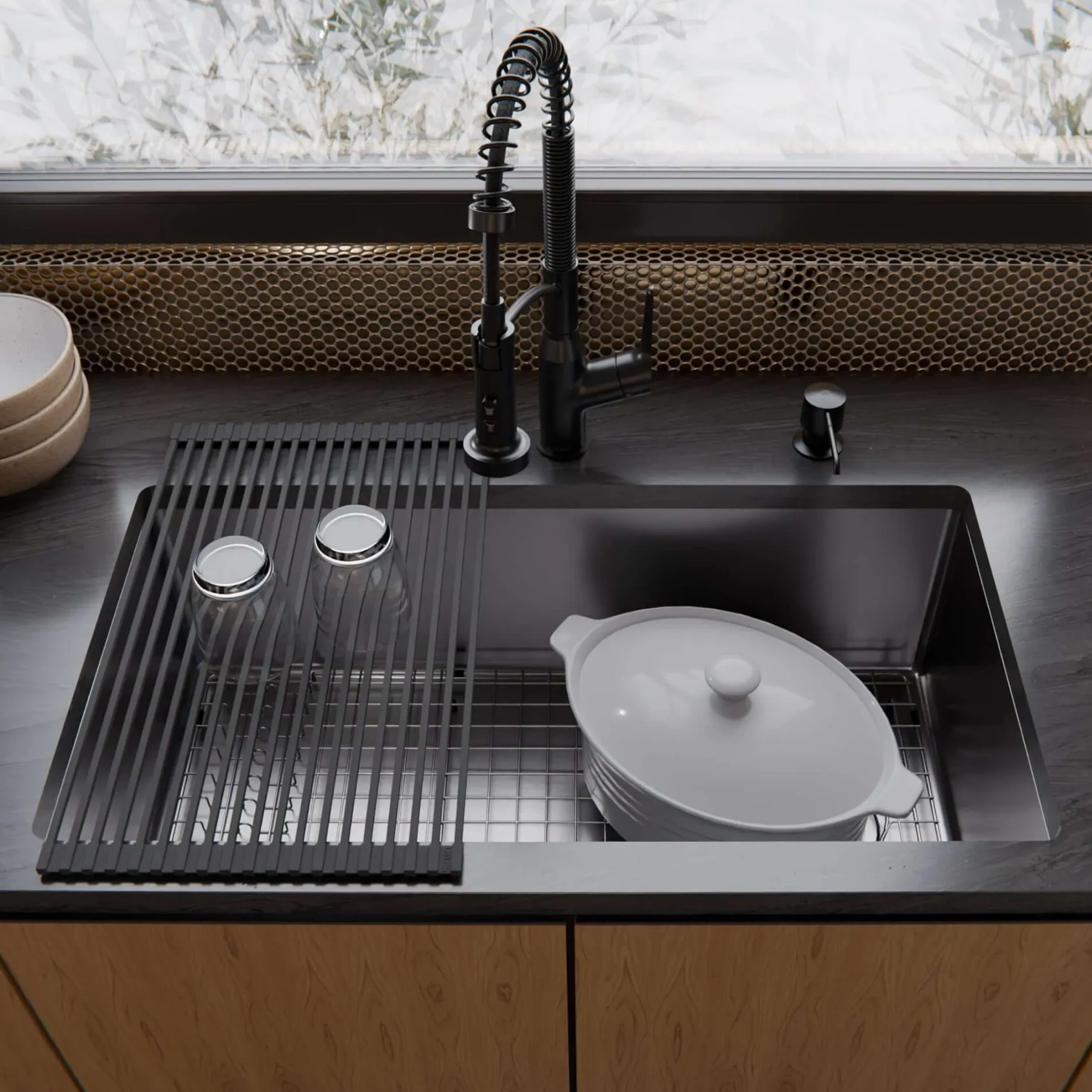 Karran Fusion 33" Undermount Stainless Steel ADA Kitchen Sink with Accessories, 16 Gauge, UUMSB3331-PK1