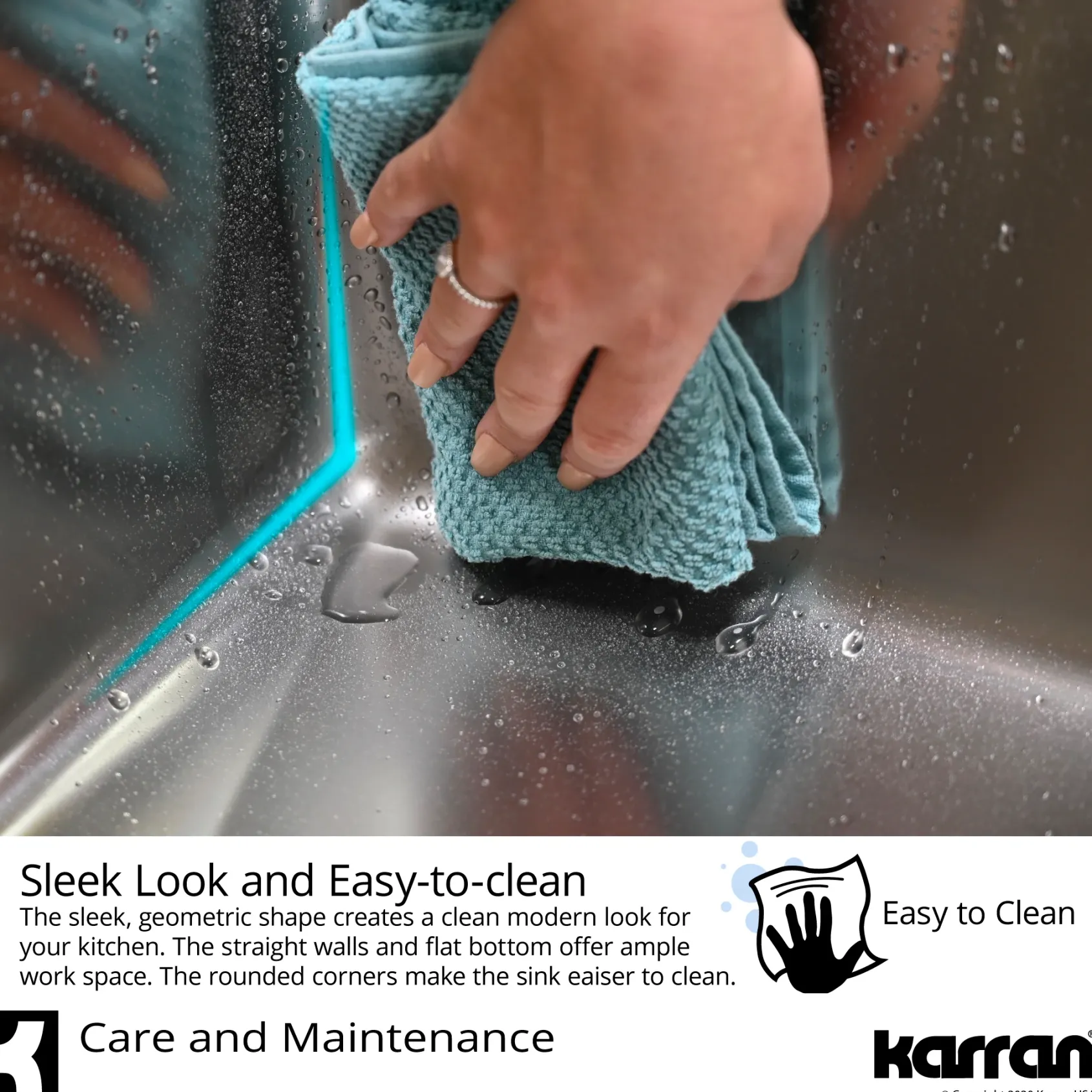 Karran Profile 25" Drop In/Topmount Stainless Steel Kitchen Sink with Accessories, 18 Gauge, PT30-PK1