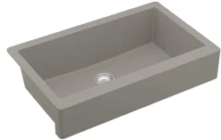 Karran 34" Quartz Composite Retrofit Farmhouse Sink, Concrete, QAR-740-CN