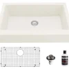 Karran 34" Quartz Composite Retrofit Farmhouse Sink, White, QAR-740-WH-PK1