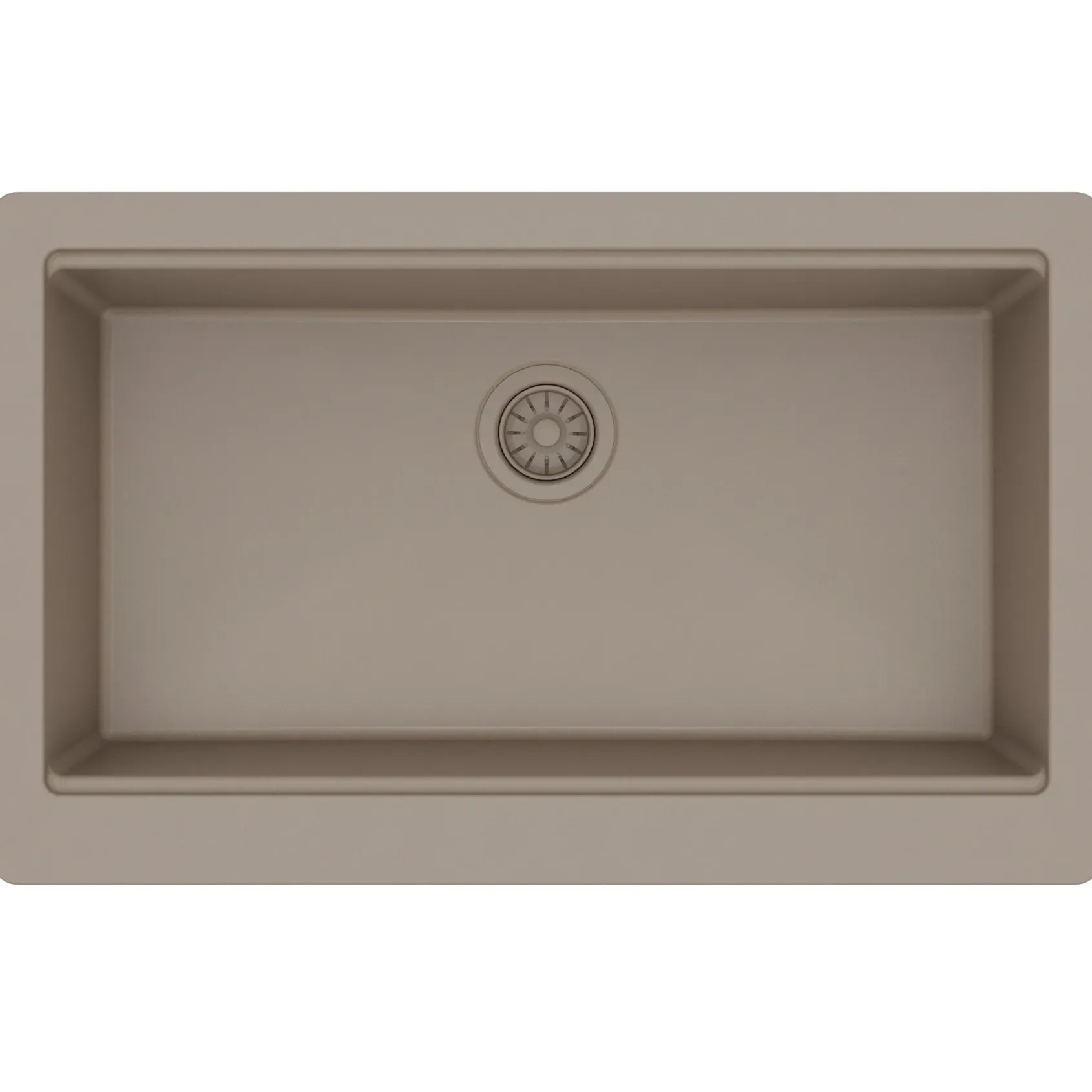 Karran 34" Quartz Composite Workstation Farmhouse Sink, Concrete, QAWS-740-CN-PK2