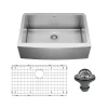 Karran 30" Stainless Steel Farmhouse Sink, 16 Gauge, EL-82-PK1