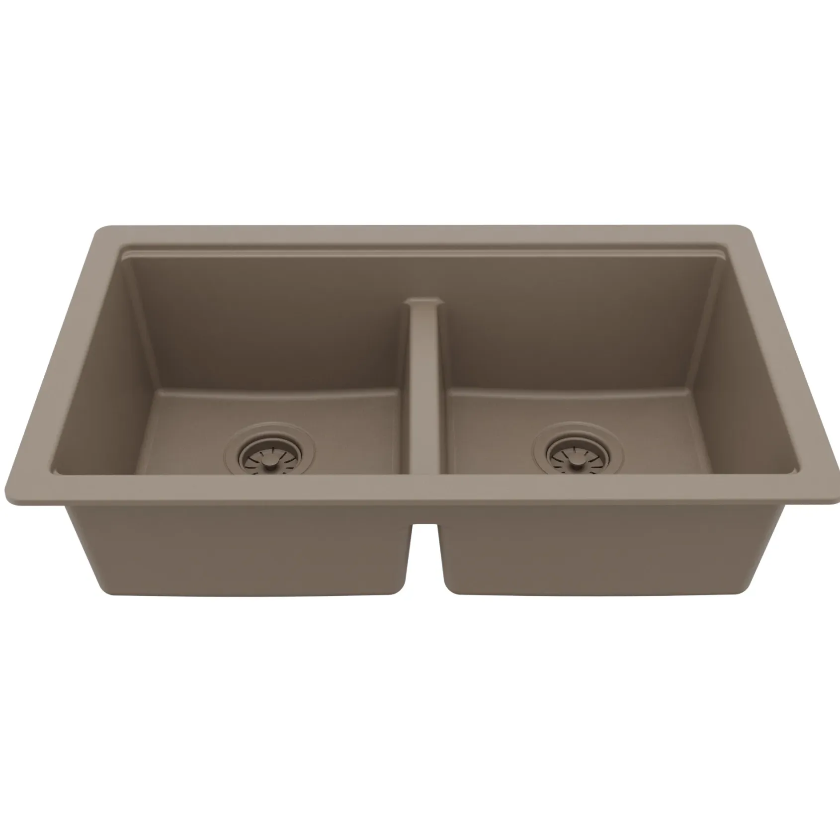 Karran 32" Undermount Quartz Composite Workstation Kitchen Sink, 50/50 Double Bowl, Concrete, QUWS-880-CN-PK2