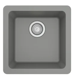 Karran 17" Undermount Quartz Composite Kitchen Sink, Grey, QU-690-GR
