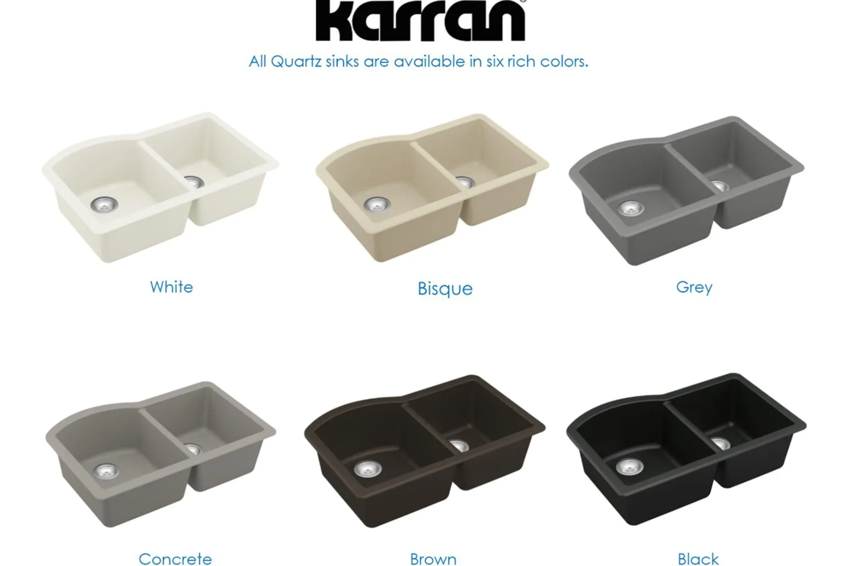 Karran 32" Undermount Quartz Composite Kitchen Sink, 60/40 Double Bowl, White, QU-610-WH-PK1