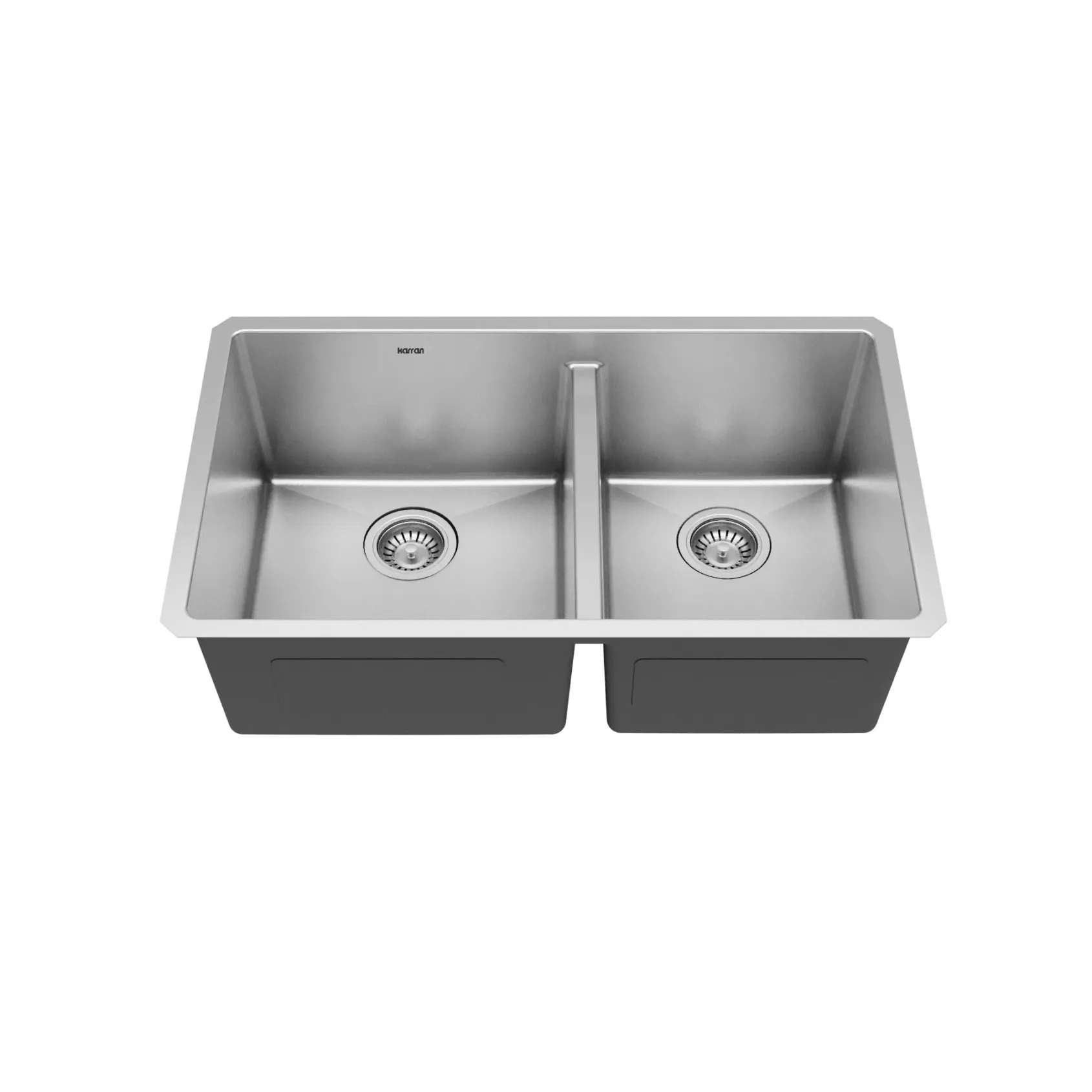 Karran 32" Undermount Stainless Steel Kitchen Sink with Accessories, 60/40 Double Bowl, 16 Gauge, EL-77-PK1