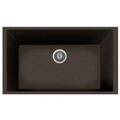 Latoscana Plados 33" Quartz Composite Undermount Single Bowl Kitchen Sink, Brown, ON8410ST-64UG