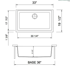 Latoscana Plados 33" Quartz Composite Undermount Single Bowl Kitchen Sink, Brown, ON8410ST-64UG