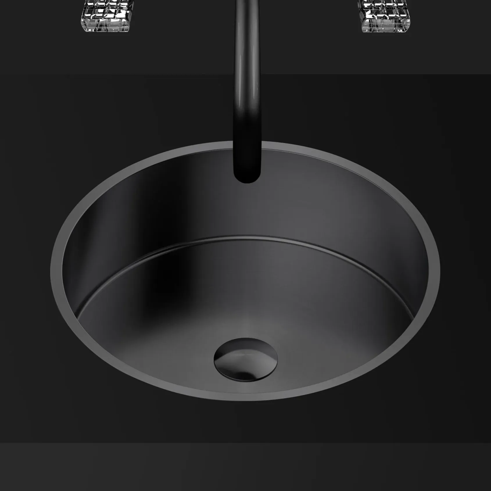 MaestroBath 15" Aurora Modern Round Under-Mount ADA Bathroom Sink, Gun Metal, Stainless Steel, STN-AUR-GUM