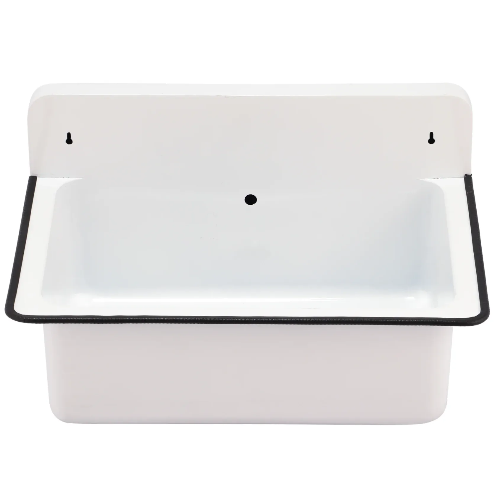 Nantucket Sinks Anchor 19.5" x 14" Irregular Wallmount Iron Bathroom Sink with Accessories, White/White, NS-ACBS20OF-WW