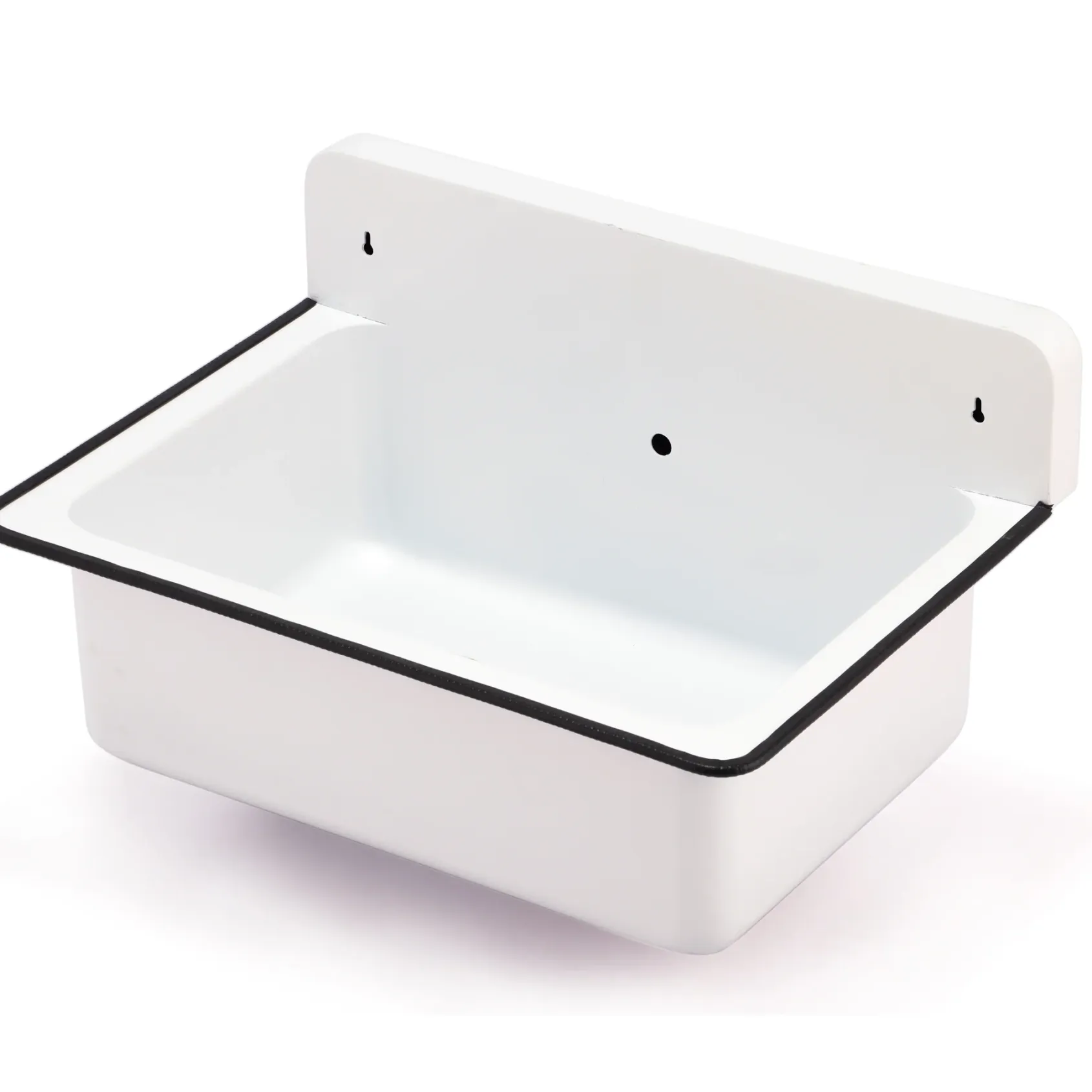Nantucket Sinks Anchor 19.5" x 14" Irregular Wallmount Iron Bathroom Sink with Accessories, White/White, NS-ACBS20OF-WW