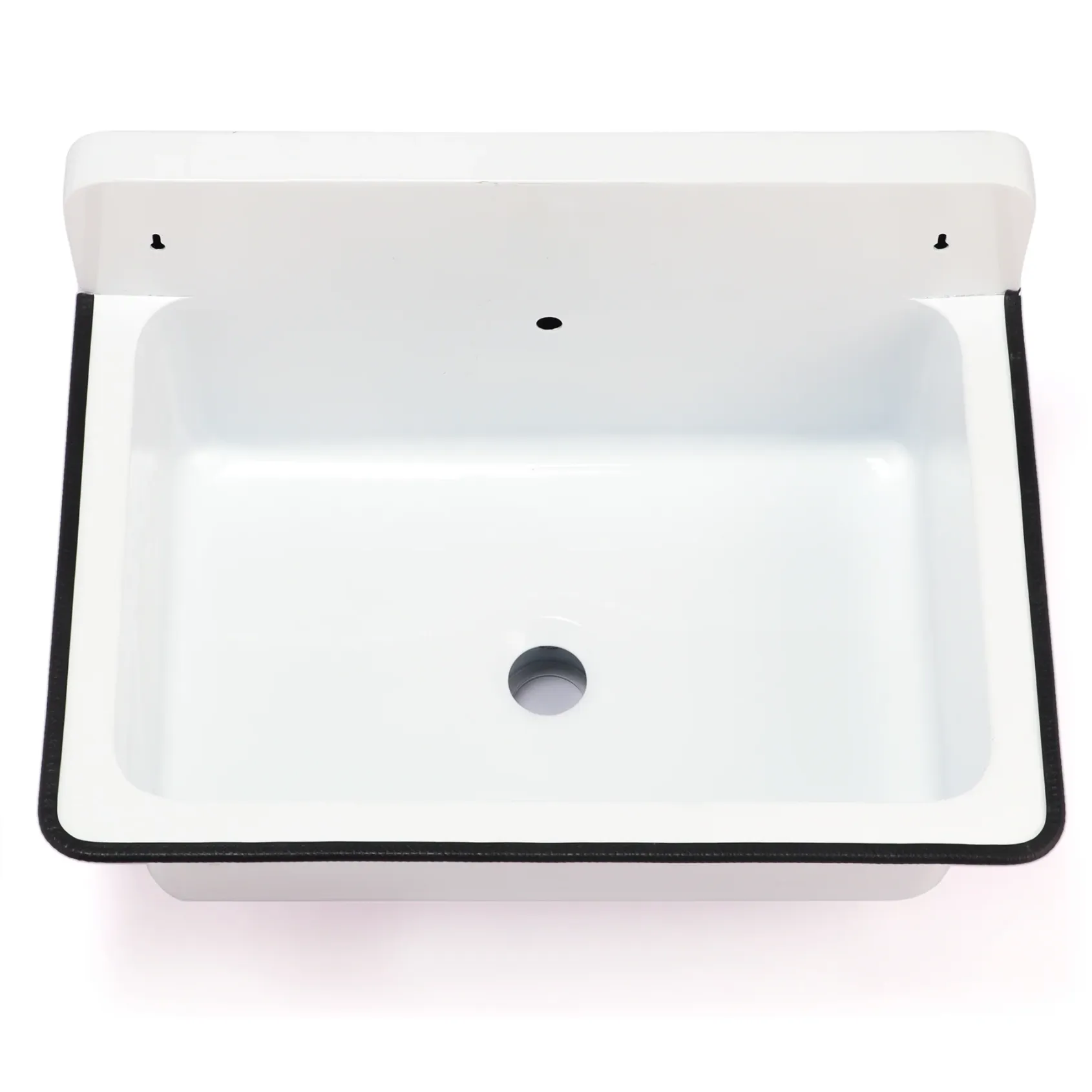 Nantucket Sinks Anchor 19.5" x 14" Irregular Wallmount Iron Bathroom Sink with Accessories, White/White, NS-ACBS20OF-WW