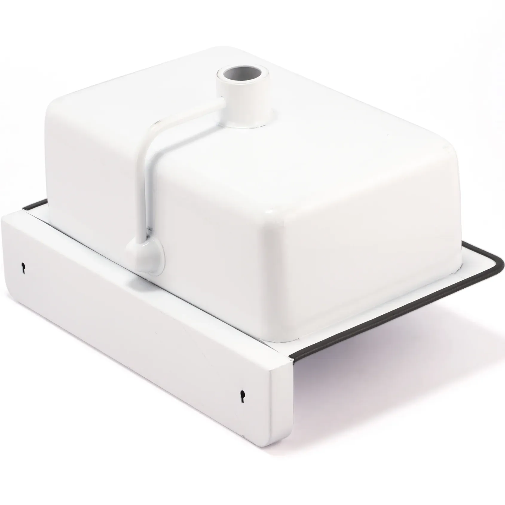 Nantucket Sinks Anchor 19.5" x 14" Irregular Wallmount Iron Bathroom Sink with Accessories, White/White, NS-ACBS20OF-WW