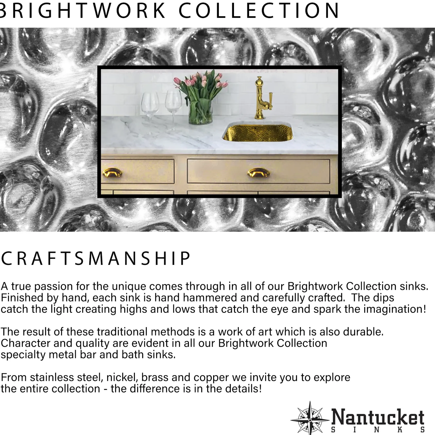 Nantucket Sinks Brightwork Home 17" Stainless Steel Bathroom Sink, RLS-OF