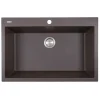 Nantucket Sinks Plymouth 33" Granite Composite Kitchen Sink, Brown, PR3322-DM-BR