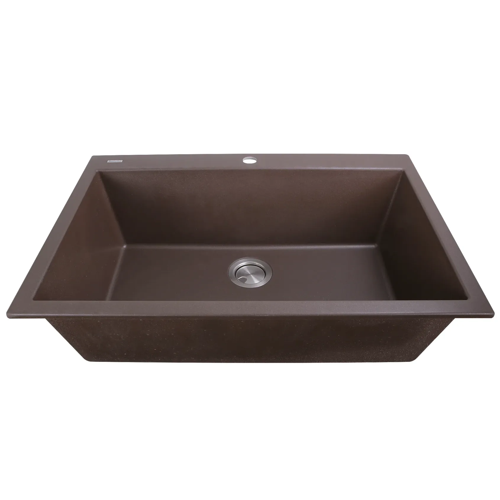 Nantucket Sinks Plymouth 33" Granite Composite Kitchen Sink, Brown, PR3322-DM-BR