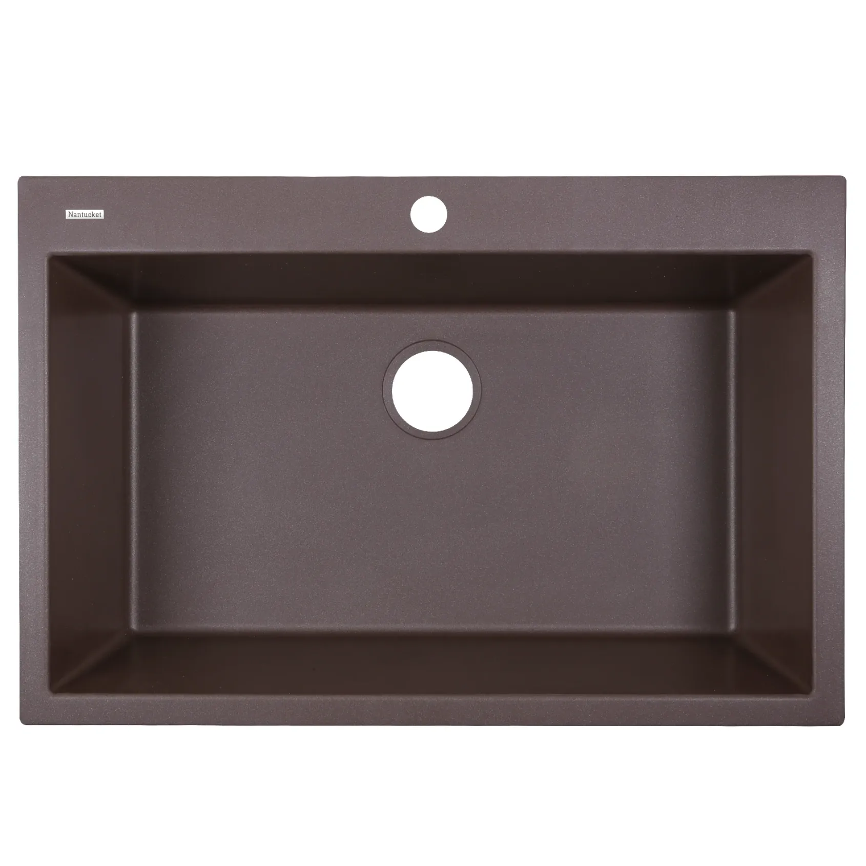 Nantucket Sinks Plymouth 33" Granite Composite Kitchen Sink, Brown, PR3322-DM-BR