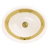 Nantucket Sinks Regatta 19" Fireclay Bathroom Sink, White/Gold, RC78340GRD