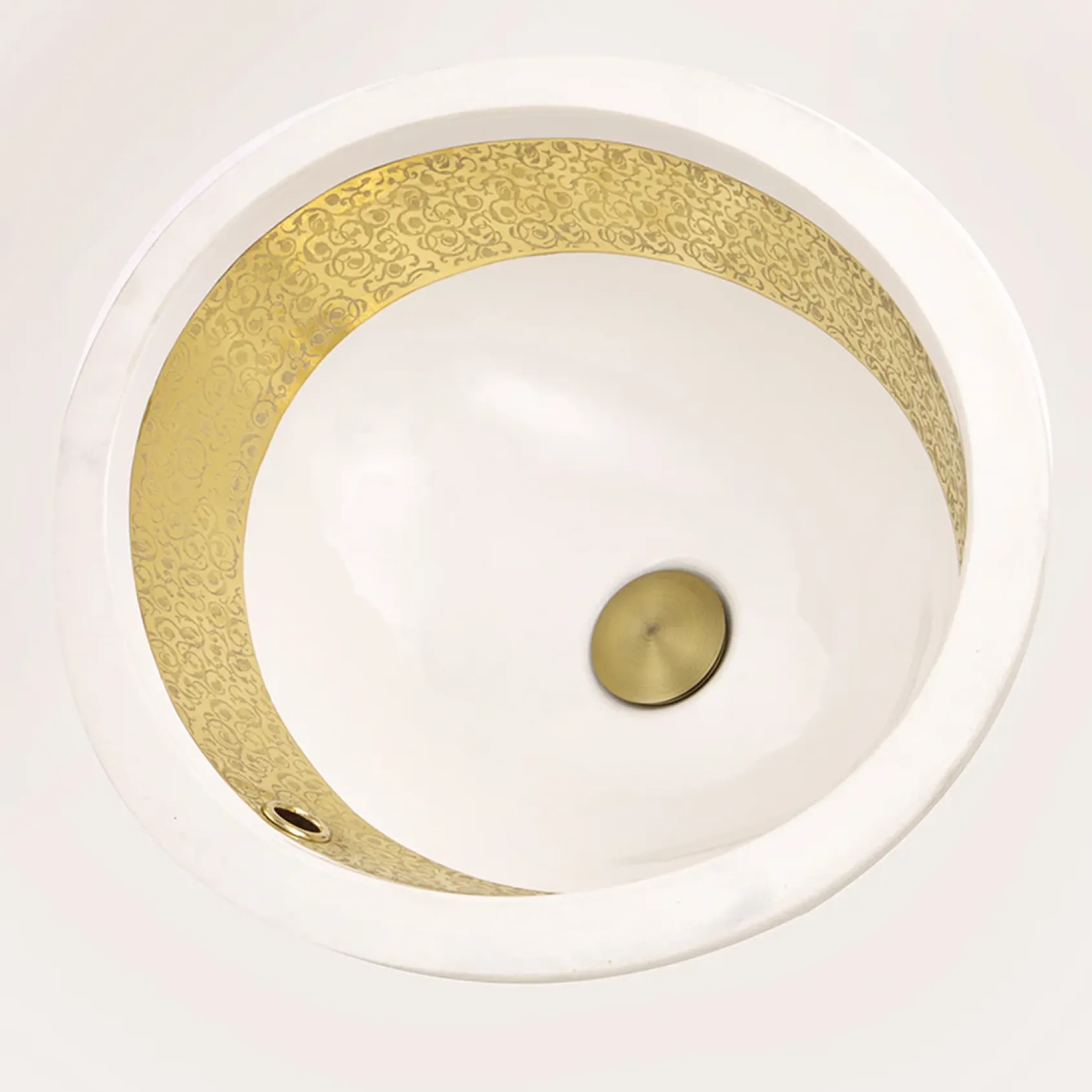 Nantucket Sinks Regatta 19" Fireclay Bathroom Sink, White/Gold, RC78340GRD
