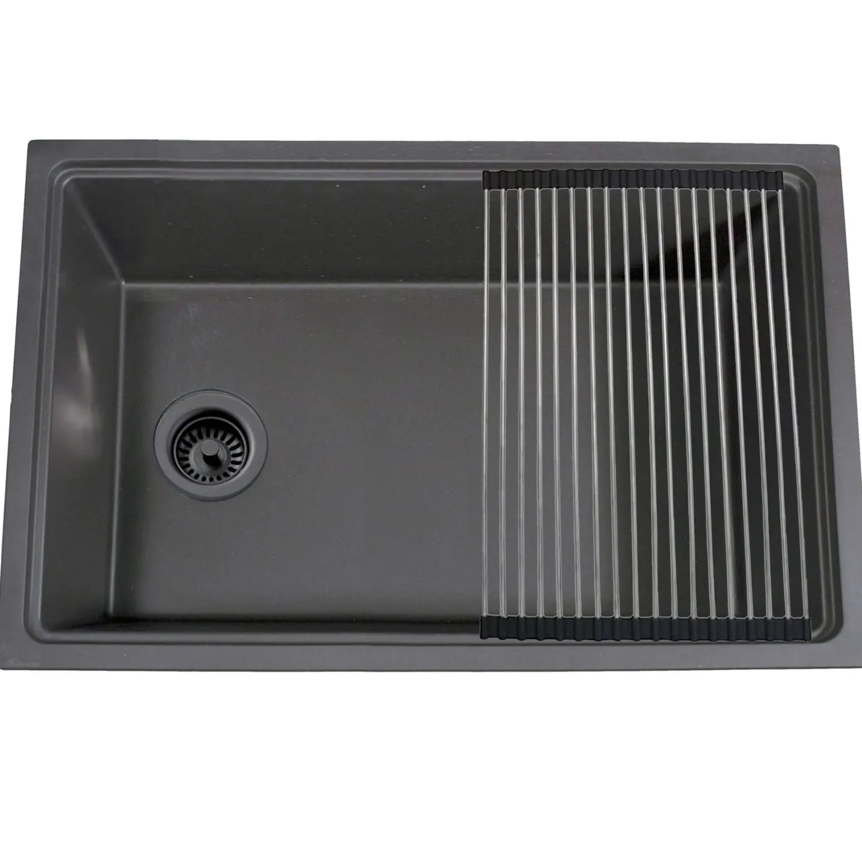 Nantucket Sinks Rockport 30" Dual Mount Granite Composite Workstation Kitchen Sink with Accessories, Titanium, PR3019PS-TI
