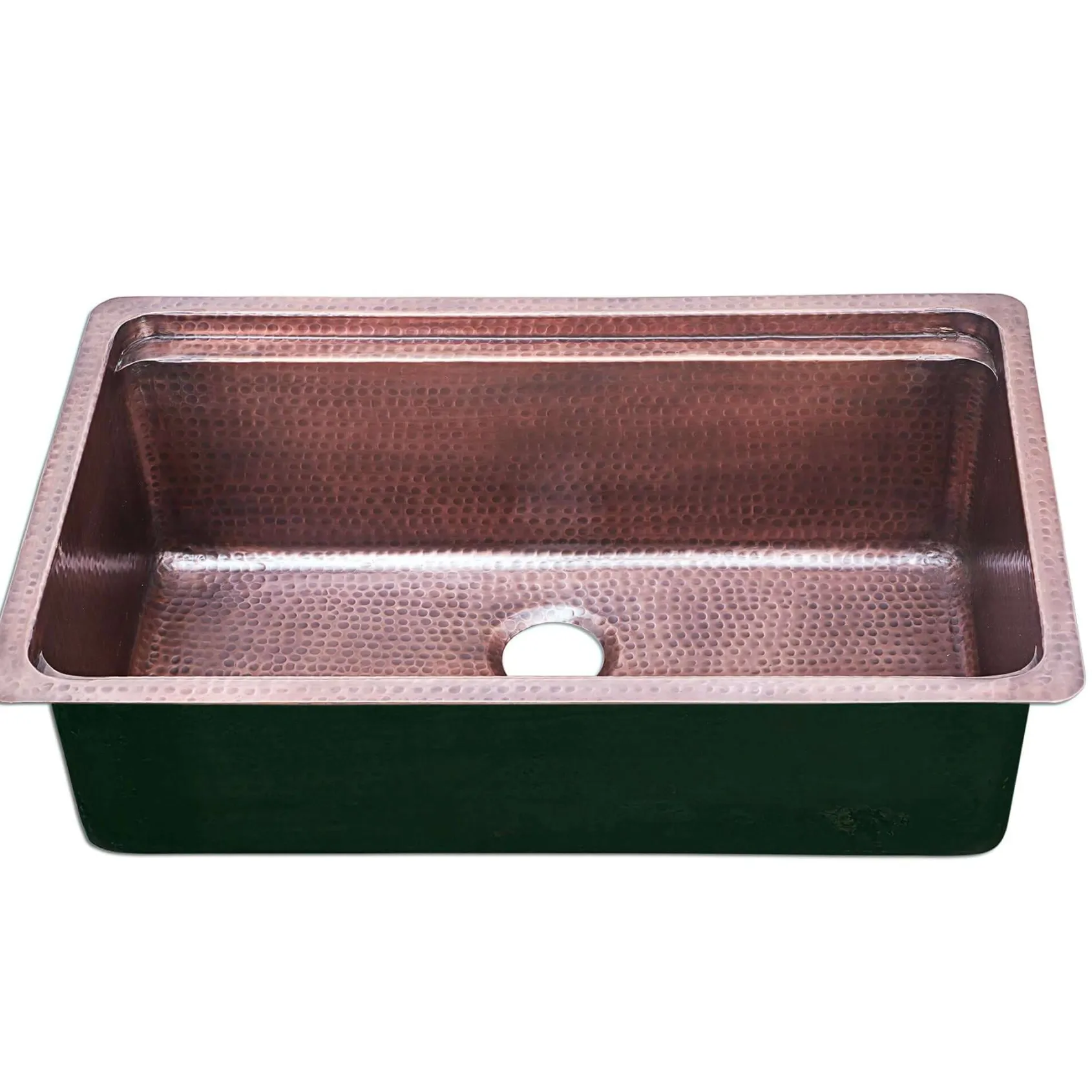 Nantucket Sinks Brightwork Home 32" Dual Mount Copper Workstation Kitchen Sink with Accessories, 16 Gauge, KCH-PS-3220