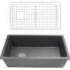 Nantucket Sinks Cape 34" Dual Mount Fireclay Kitchen Sink with Accessories, Matte Black, Wellfleet-3419MatteBlack