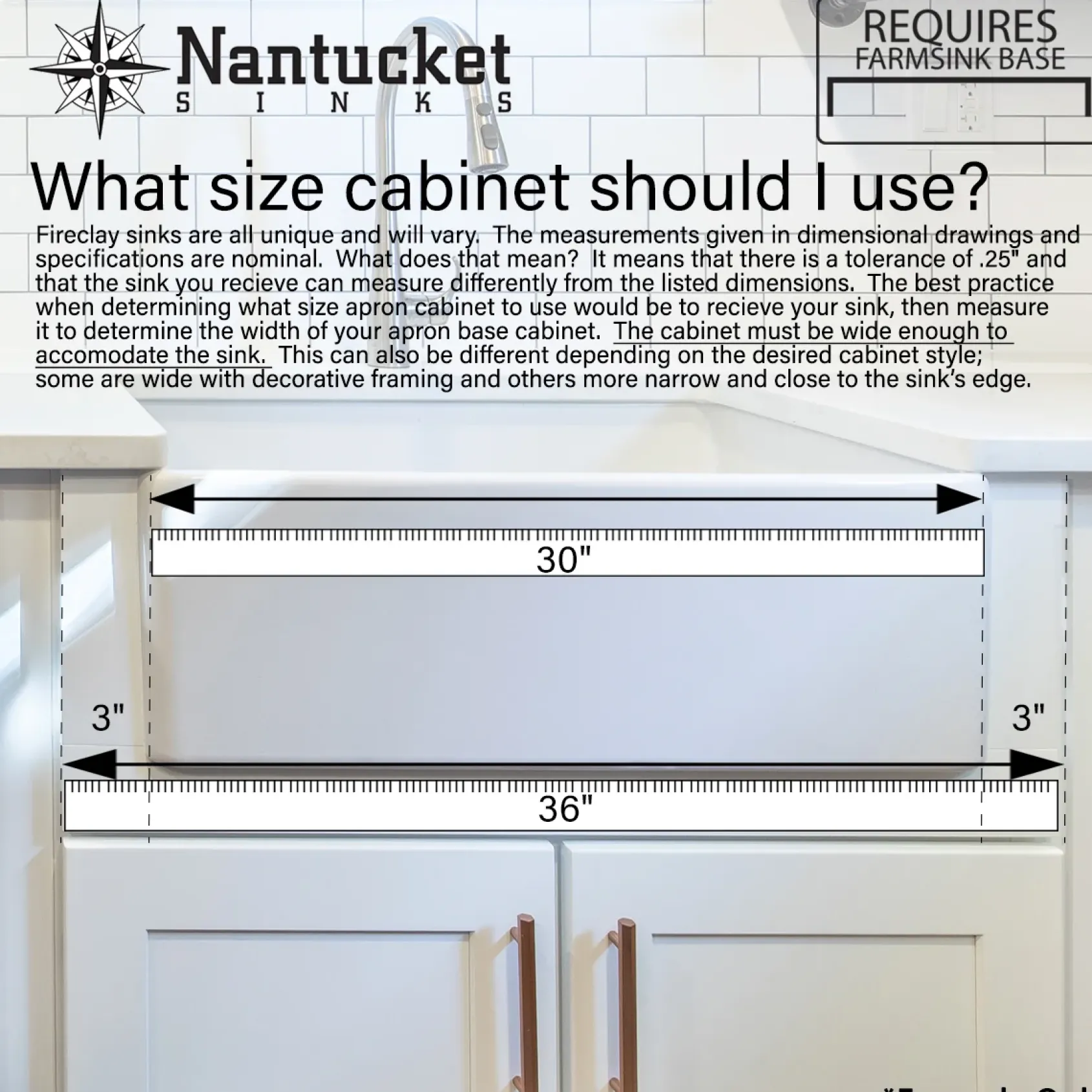 Nantucket Sinks Cape 34" Dual Mount Fireclay Kitchen Sink with Accessories, Matte Black, Wellfleet-3419MatteBlack