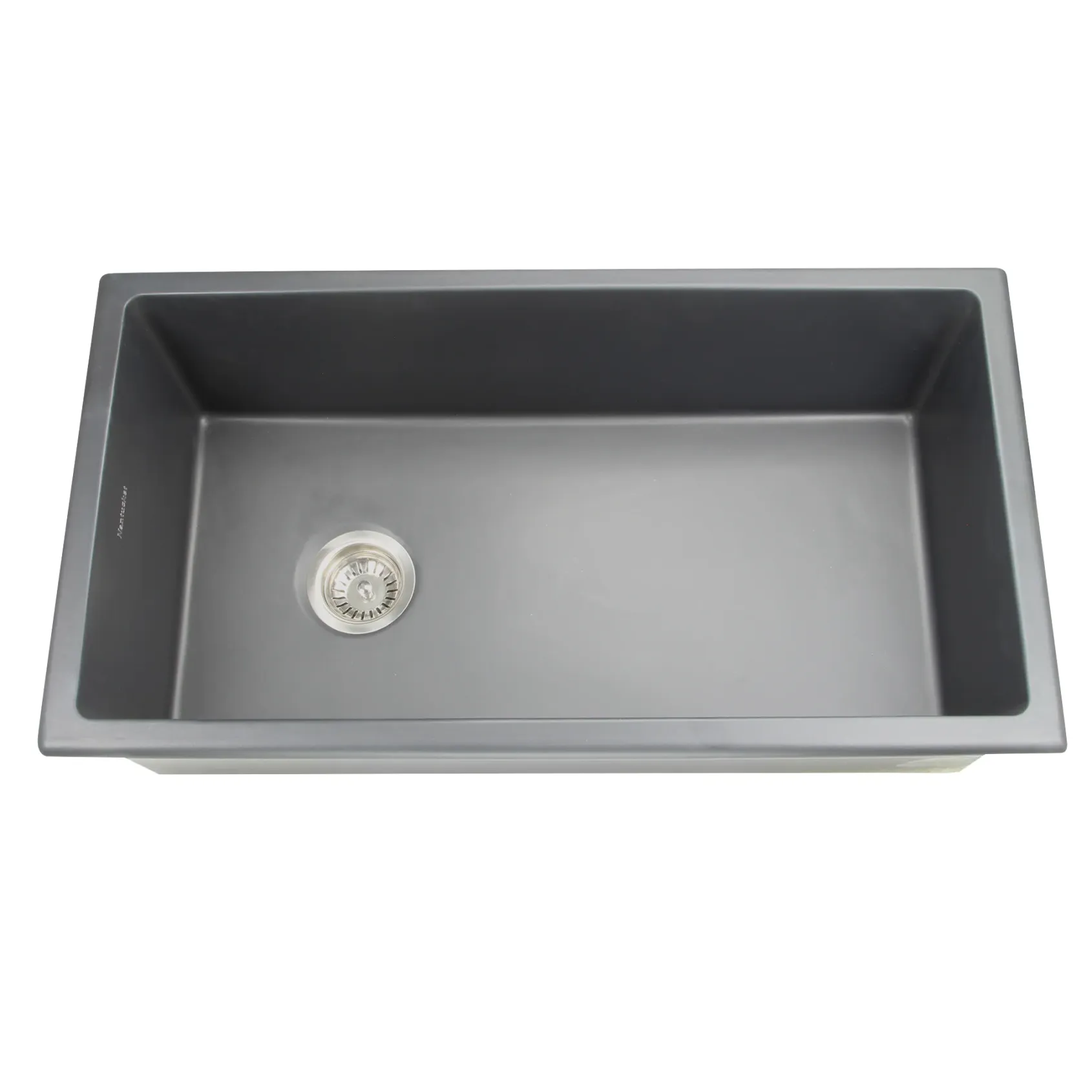 Nantucket Sinks Cape 34" Dual Mount Fireclay Kitchen Sink with Accessories, Matte Black, Wellfleet-3419MatteBlack