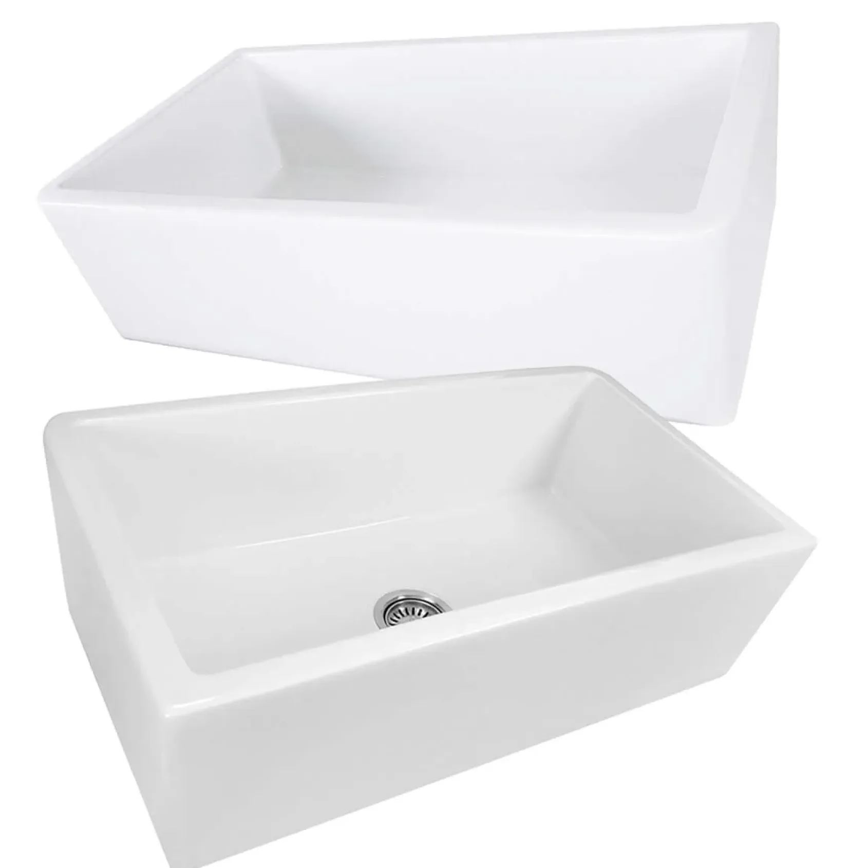 Nantucket Sinks Cape 33" Fireclay Farmhouse Sink, White, Harwich-33