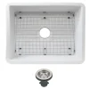 Nantucket Sinks Island 24" Dual Mount Fireclay Kitchen Sink with Accessories, White, ISFC24W-SB1