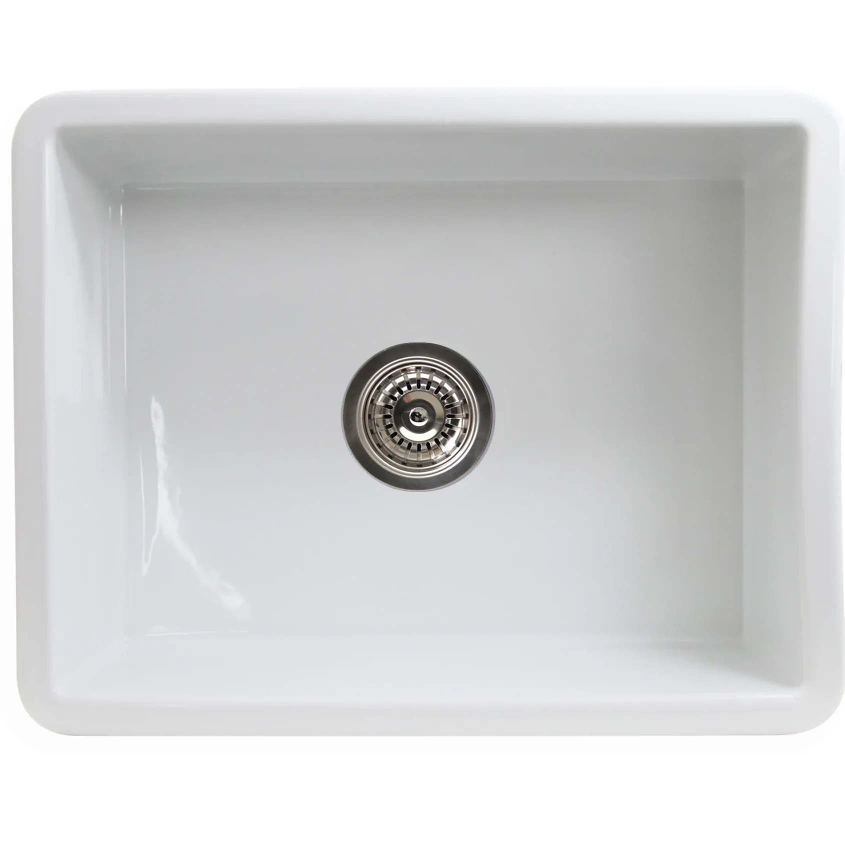 Nantucket Sinks Island 24" Dual Mount Fireclay Kitchen Sink with Accessories, White, ISFC24W-SB1