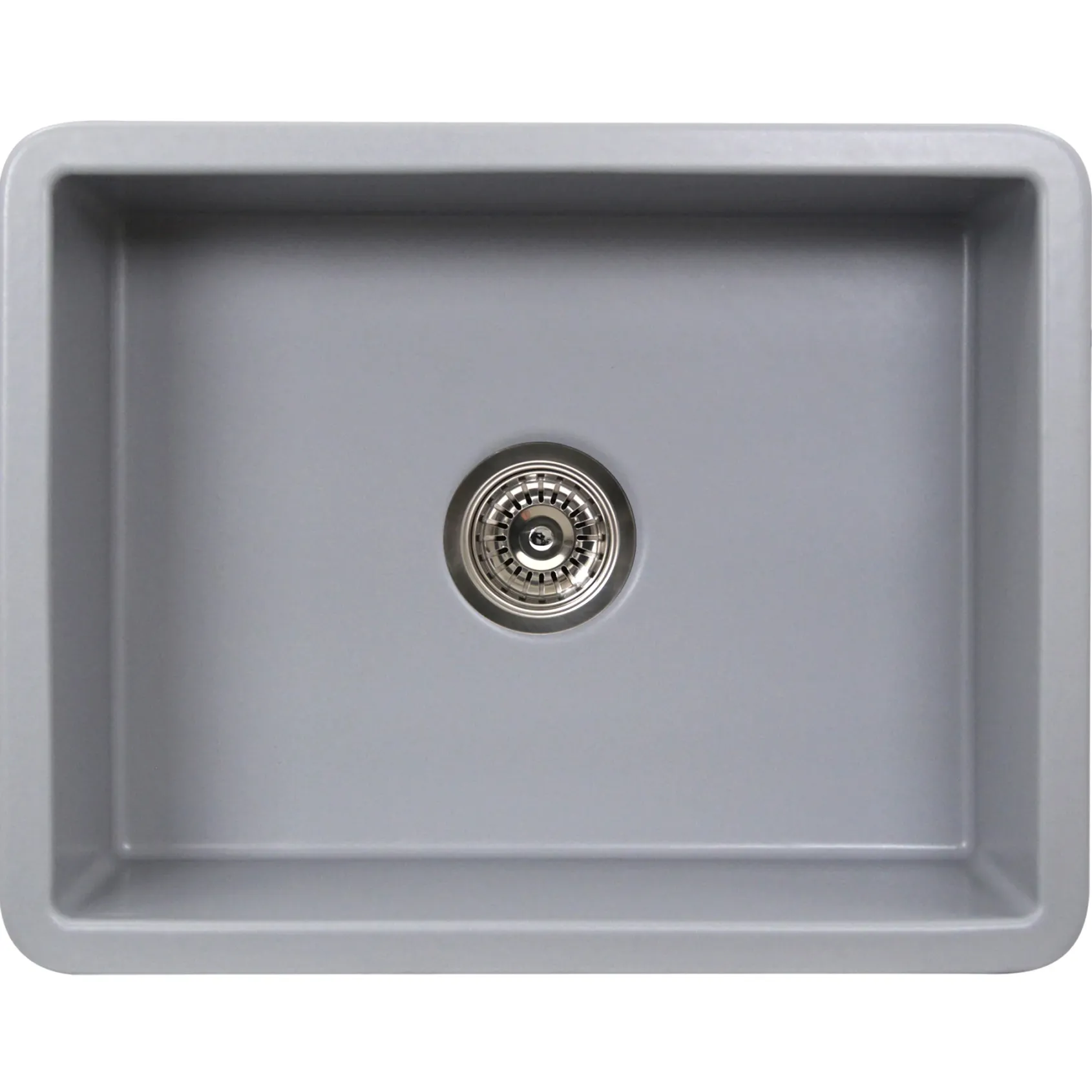 Nantucket Sinks Island 24" Dual Mount Fireclay Kitchen Sink with Accessories, Matte Grey, ISFC24GR-SB1
