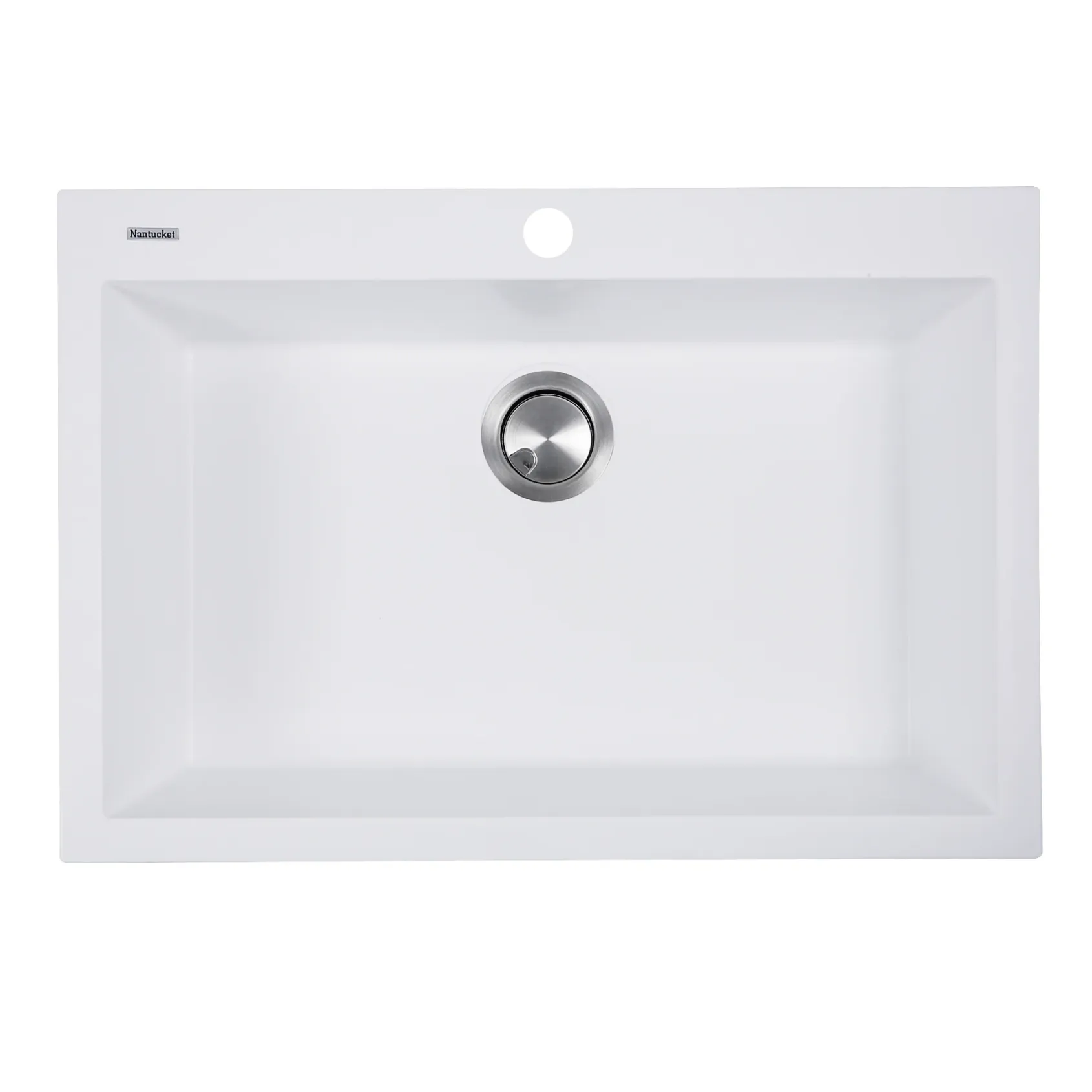 Nantucket Sinks Plymouth 27" Dual Mount Granite Composite Kitchen Sink with Accessories, White, PR2720-DM-W