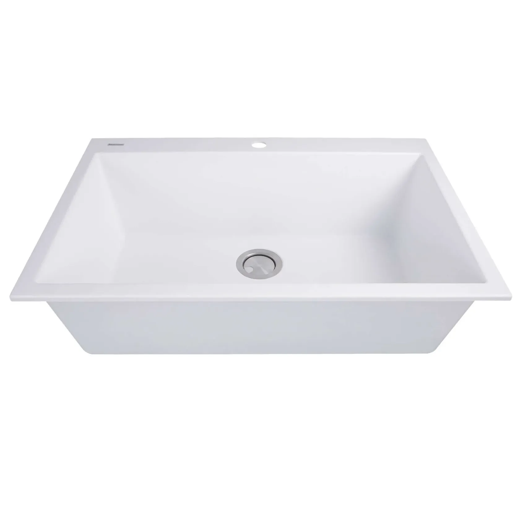 Nantucket Sinks Plymouth 33" Granite Composite Kitchen Sink, White, PR3322-DM-W