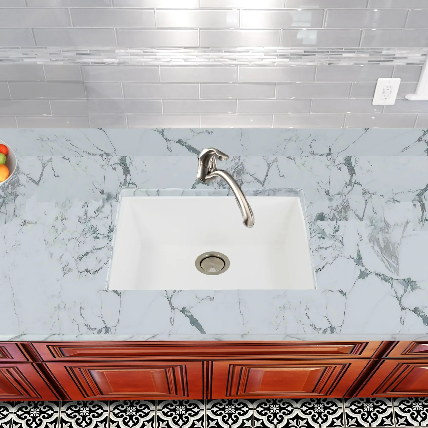 Nantucket Sinks Plymouth 24" Granite Composite Kitchen Sink, White, PR2418-W