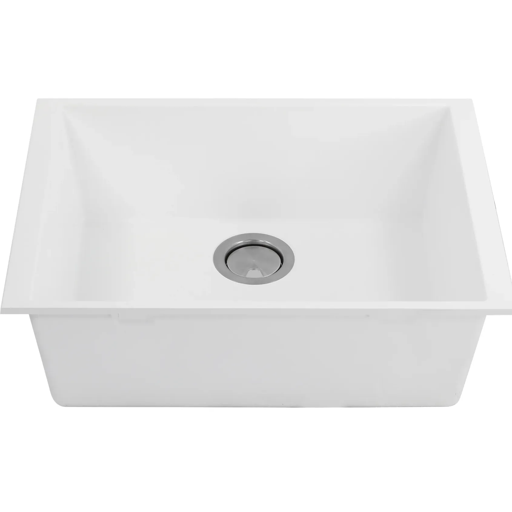 Nantucket Sinks Plymouth 24" Granite Composite Kitchen Sink, White, PR2418-W