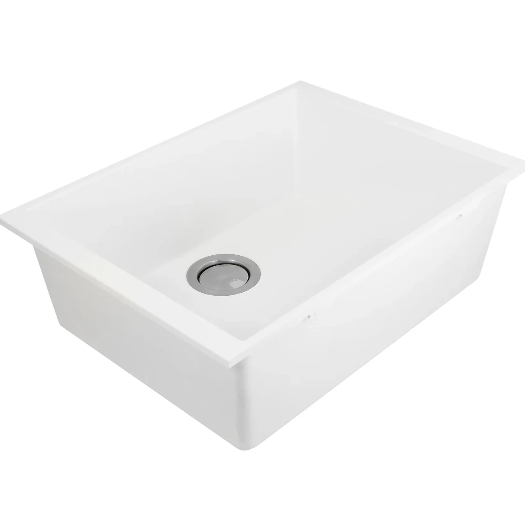 Nantucket Sinks Plymouth 24" Granite Composite Kitchen Sink, White, PR2418-W