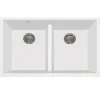 Nantucket Sinks Plymouth 33" Undermount Granite Composite Kitchen Sink, 50/50 Double Bowl, White, PR5050-LDW