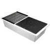 Nantucket Sinks Plymouth 34" Undermount Granite Composite Workstation Kitchen Sink with Accessories, White, PR3419-W-UM