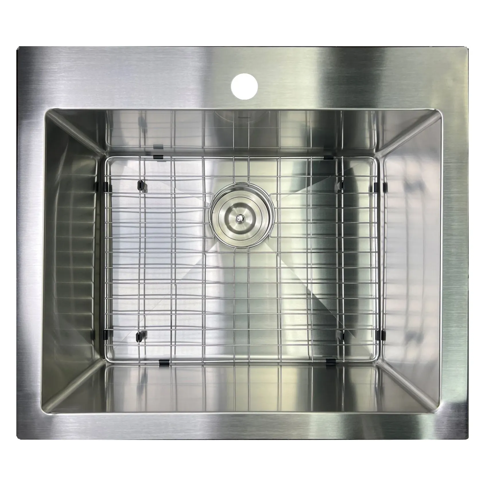 Nantucket Sinks Pro Series 25" Drop In/Topmount 304 Stainless Steel Kitchen Sink with Accessories, 16 Gauge, SR2522-16